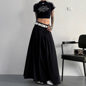 French Casual Loose Floor-length Skirt