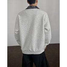 Load image into Gallery viewer, Retro Patchwork Faux Two-piece Sweatshirt
