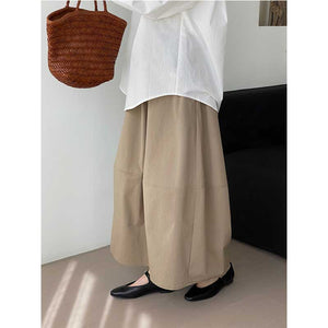 Elastic Waist Loose Casual Long Skirt