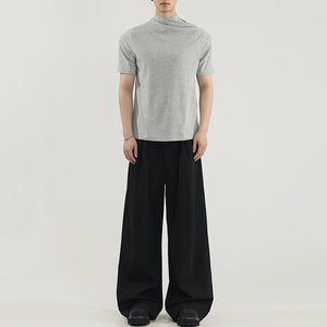 Straight Shoulder Jumpsuit Collar Knitted Slim Fit T-shirt