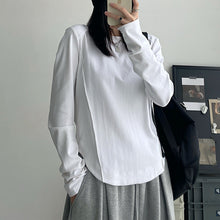 Load image into Gallery viewer, Vintage Right Shoulder Solid Color Short Shirt
