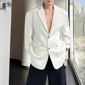 Mesh Panel Casual Suit Jacket