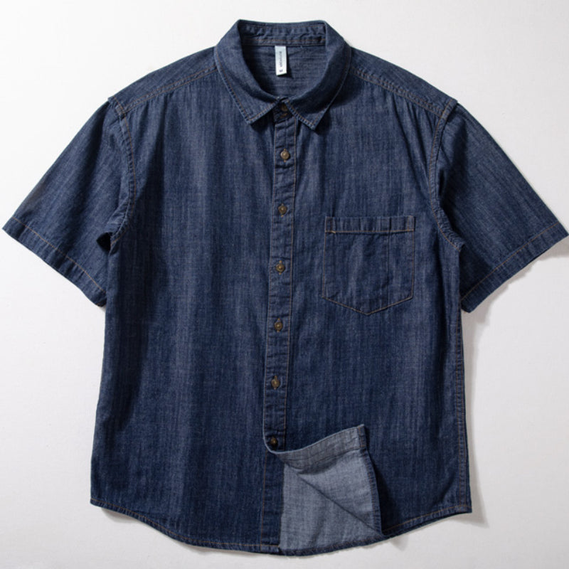 Denim Loose Thin Retro Workwear T-shirt