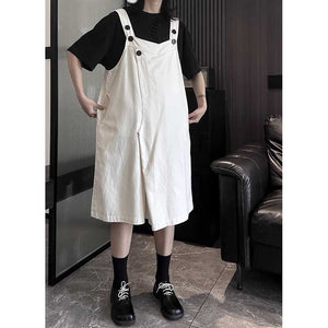 Solid Color Loose Casual Wide-leg Overalls