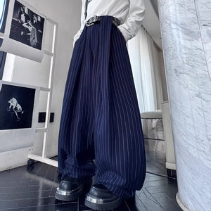 Vintage Striped Wide-Leg Scimitar Pants