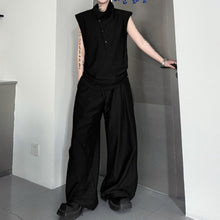 Load image into Gallery viewer, Stand-up Collar Button-decorated Vest Casual Trousers Set
