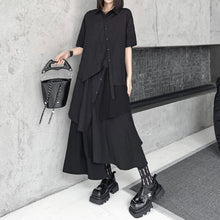 Load image into Gallery viewer, Irregular Loose Solid Color Shirt Elastic Waist Skirt
