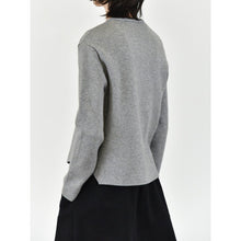 Load image into Gallery viewer, Women's Curved Hem Crew Neck Loose Knit Cardigan Sweater
