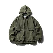 Load image into Gallery viewer, Hooded Work Jacket Vintage Casual  Jacket

