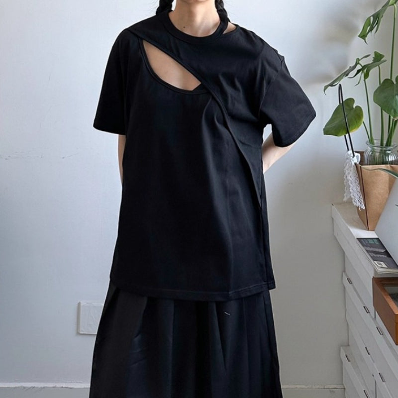 Hollow Deconstructed Loose Casual T-shirt
