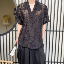 Load image into Gallery viewer, Hollow Floral Strap Vintage Shirt
