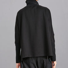 Load image into Gallery viewer, Women's Asymmetrical Button High Neck Loose Sweatshirt
