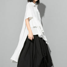 Load image into Gallery viewer, Women's Irregular Ruffle Mid-Length Shirt
