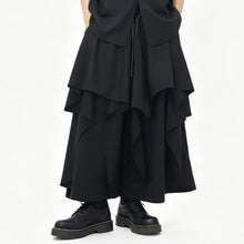 Load image into Gallery viewer, Japanese High-waist Asymmetrical Ruffle Wide-leg Skirt-pants
