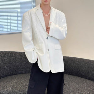 Mesh Panel Casual Suit Jacket