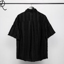 Load image into Gallery viewer, Vertical Striped Vintage Fringe Patchwork Shirt

