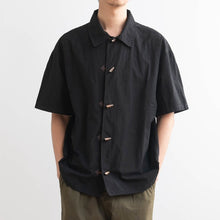 Load image into Gallery viewer, Cotton Japanese Retro Wooden Horn Button Shirt
