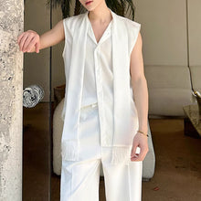 Load image into Gallery viewer, Sleeveless Satin Waistcoat Shirt
