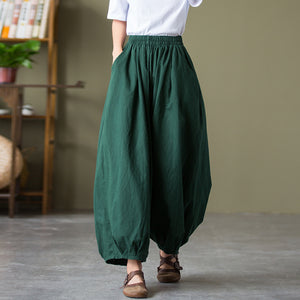 Cotton And Linen Loose Wide-leg Casual Big Bloomers
