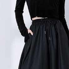Load image into Gallery viewer, Women's Black High-Waisted Wide-Leg Skirt-Pants
