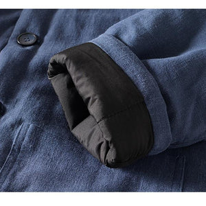 Retro Buttoned Hooded Warm Cotton Coat