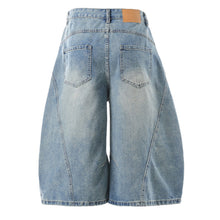 Load image into Gallery viewer, Retro Loose Scimitar Denim Cropped Trousers
