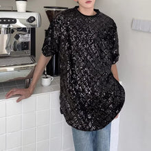 Load image into Gallery viewer, Diamond-patterned Sequined Stage T-shirt
