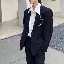 Load image into Gallery viewer, Sequined 3D Embroidered Suit Jacket
