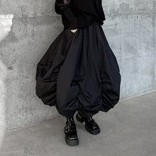 Load image into Gallery viewer, Dark Pleated Loose High Waist Puffy Skirt
