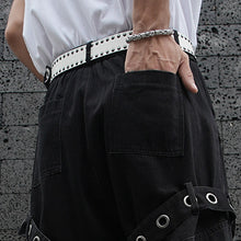 Load image into Gallery viewer, Dark Strappy Deconstructed Wide-leg Jeans

