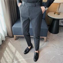 Load image into Gallery viewer, Striped Business Casual Slim Fit Suit Pants
