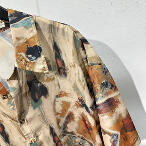 Vintage Distressed Loose Lapel Shirt
