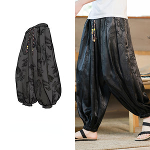 Retro Dragon Pattern Jacquard Harem Pants