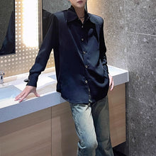 Load image into Gallery viewer, Solid Color Loose Casual Padded Shoulder Shirt
