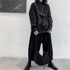 Loose Asymmetrical Button Shirt