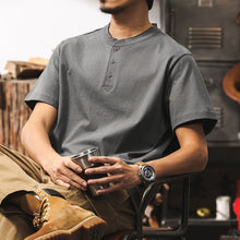 Load image into Gallery viewer, 250g Heavyweight Loose Fit Cotton Henley Shirt
