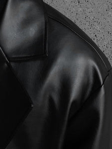 Soft Pu Leather Windbreaker Jacket
