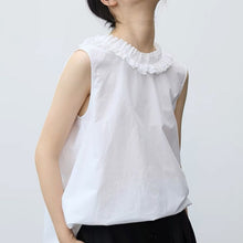 Load image into Gallery viewer, Petal Collar Sleeveless Reversible Shirt
