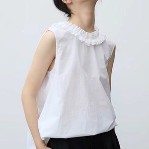 Petal Collar Sleeveless Reversible Shirt