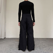 Load image into Gallery viewer, Dark Plush Patchwork Denim Wide-leg Pants
