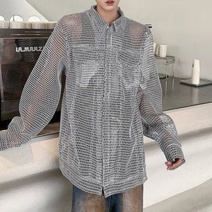 Mesh See-through Casual Shirt