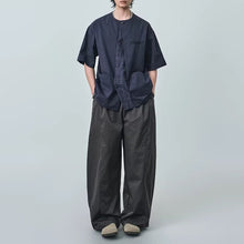 Load image into Gallery viewer, Japanese Retro Patchwork Collarless Shirt
