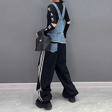 Load image into Gallery viewer, Contrast Color Patchwork Loose Denim Overalls
