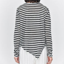Load image into Gallery viewer, Crew Neck Striped Casual Irregular Hem Shirt

