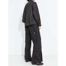 Load image into Gallery viewer, Women's Side Snap Button Draped Wide-leg Trousers
