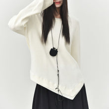 Load image into Gallery viewer, Women's Color-blocked Patchwork Faux Two-piece Pointed Hem Thin Sweater

