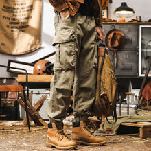 Load image into Gallery viewer, Vintage Loose Cotton Big Pockets Cargo Pants
