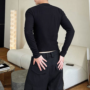 Zip-panel Skinny Long-sleeved T-shirt