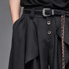 Load image into Gallery viewer, Japanese Retro Faux Two-piece Wide-leg Cropped Trousers
