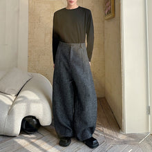 Load image into Gallery viewer, Woolen High Waist Loose Wide Leg Pants
